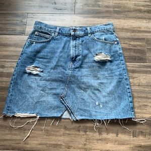 Cute Ripped Jeans Skirt Size 29